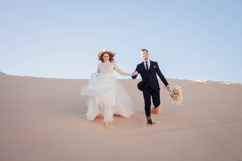 Bride and Groom Photos in Arizona Desert Elopement