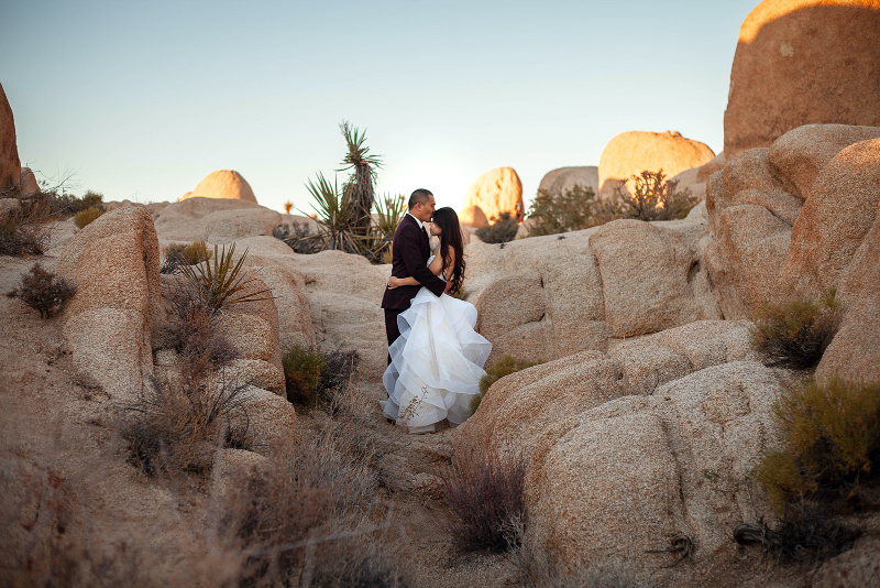 Arizona desert elopement location with bride and groom photos