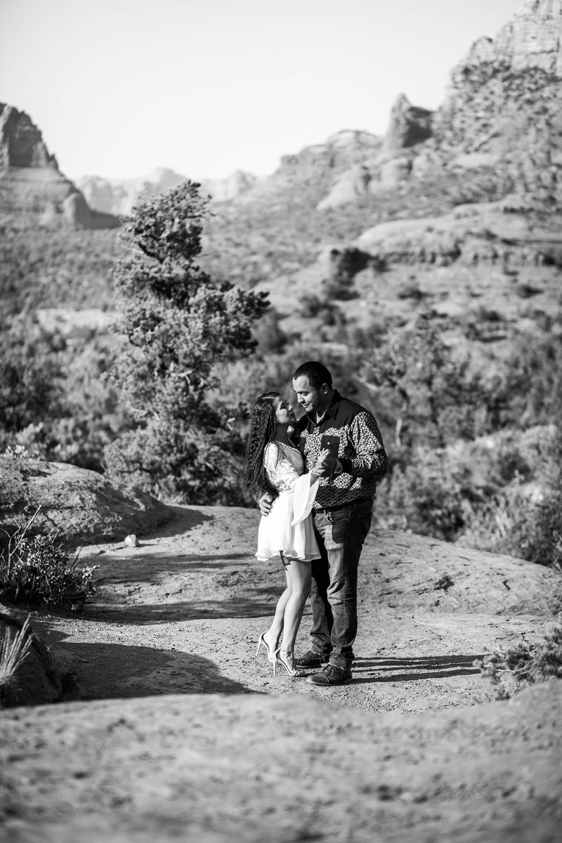 Black and white desert elopement photographer