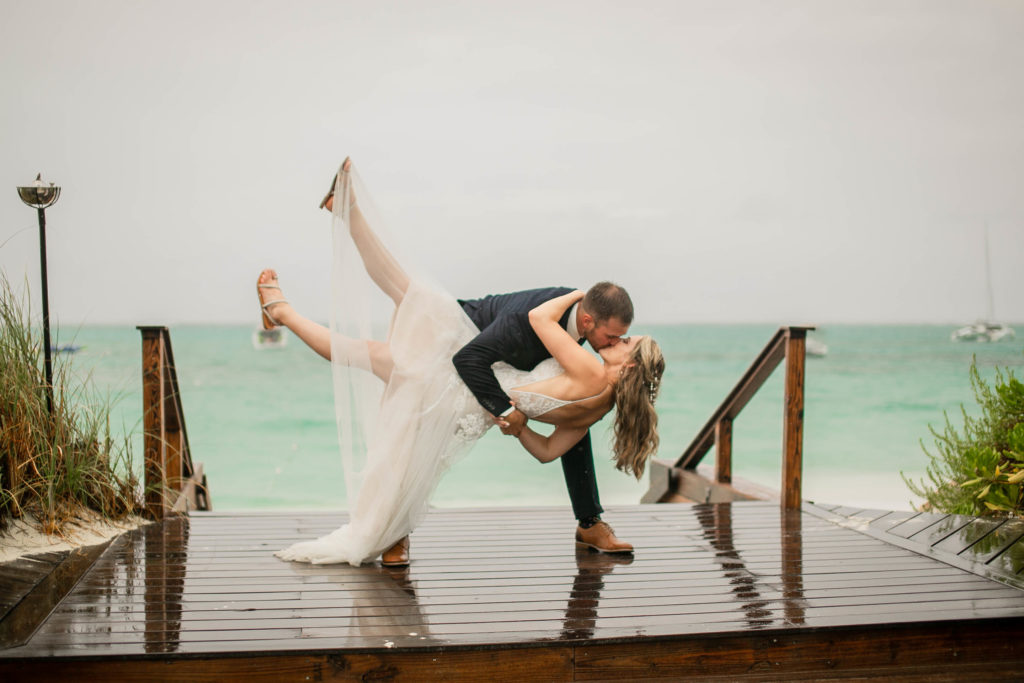 bride and groom at turks and caicos